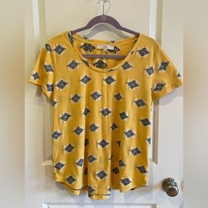 Loft Yellow Print Women's T L